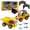 Set Loader Bulldozer Dump Truck 1:24 Remote Controlled RC 2in1