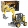Wheel Excavator With Bulldozer Metal Huina Yellow 1:50
