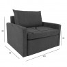 Armchair bed COLOGNE dark grey