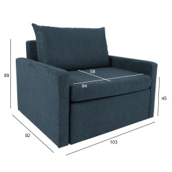 Кресло   кровать COLOGNE, 103x92x89см, темно-синий