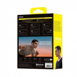 Baseus Eli Fit Open- Ear Headset Wireless Connectivity/Music USB Type-C Bluetooth White