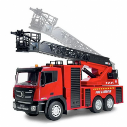 Fire Truck Extendable Ladder Water Spray Huina 1:18