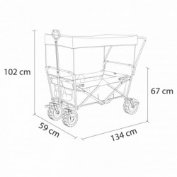 AXI Składany Wózek Plażowy z Dachem Hamulcem i Torbą 80Kg