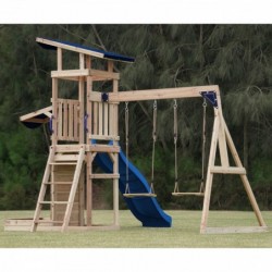 AXI Drewniany Duży Plac Zabaw Huśtawki Zjeżdżalnia Wieża + Piaskownica