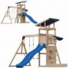 AXI Drewniany Duży Plac Zabaw Huśtawki Zjeżdżalnia Wieża + Piaskownica