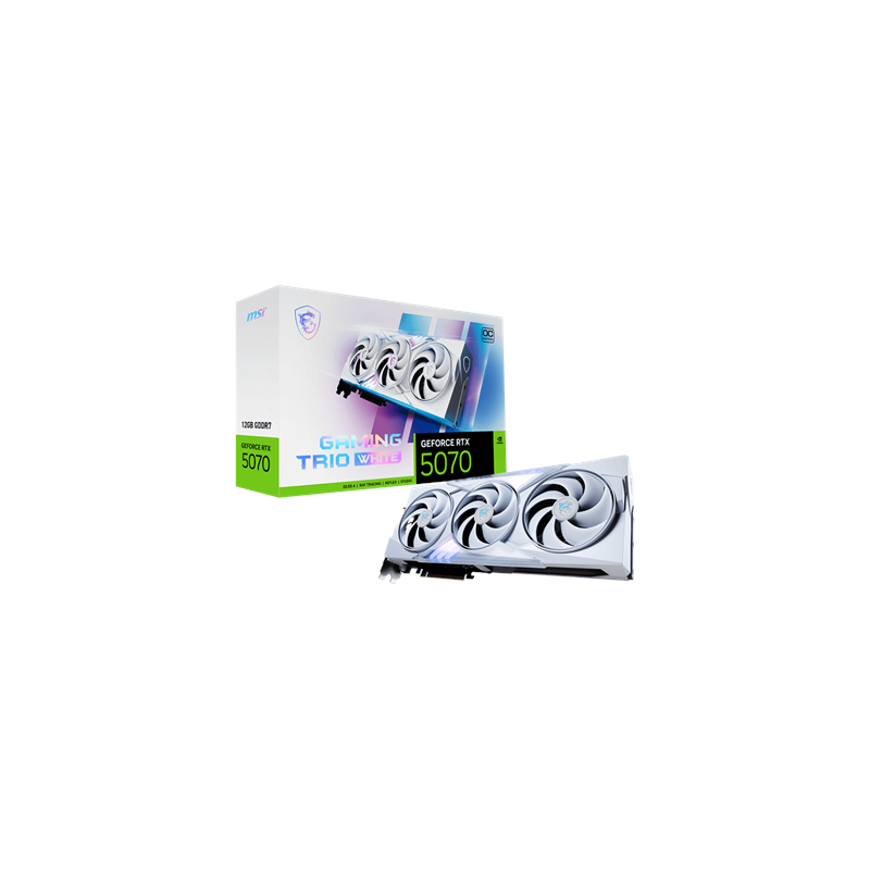 MSI GeForce RTX 5070 12G GAMING TRIO OC WHITE NVIDIA 12 GB GeForce RTX 5070 GDDR7 HDMI ports quantity 1 PCI