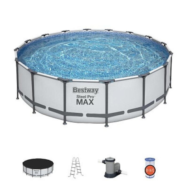 Frame pool Bestway Steel Pro Max Set 488x122 cm, with filter pump and accessories (5612Z)