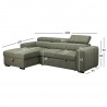 Corner sofa bed ODELIA LC, light green