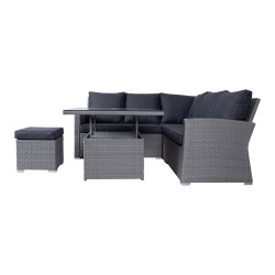 Garden furniture set SAMUEL table, corner sofa and ottoman