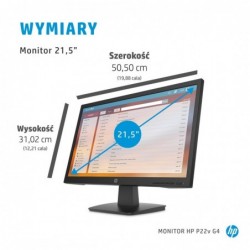 HP P22v G4 computer monitor 54.6 cm (21.5") 1920 x 1080 pixels Full HD Black