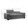 Sofa bed KINGSTON 3-seater 198x96xH76 94cm, dark grey