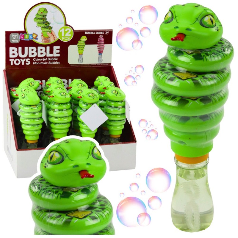 Soap Bubbles Snake Rotating Toy 2in1 Green