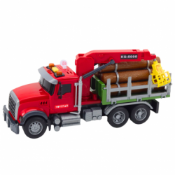 Timber Crane Truck Lights Sounds Red 1:14