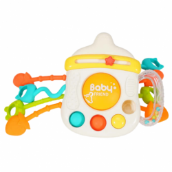 Sensory Toy Teether Rattle For Toddler Bottle 3in1
