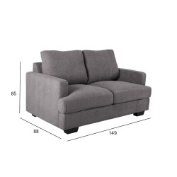 Sofa YORK 2-seater, dark grey