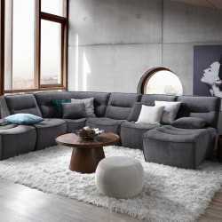 Modular sofa FREDDY long part, dark grey