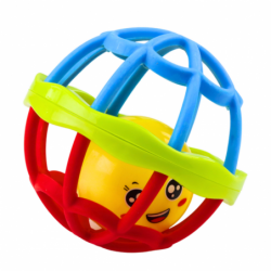 Ball with Rattle Sensory Rubber Elastic Colorful