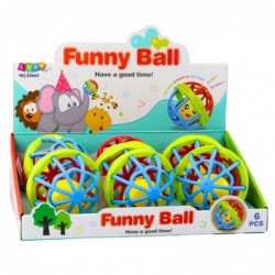 Ball with Rattle Sensory Rubber Elastic Colorful