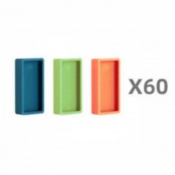 WOOPIE Elektryczna Ciuchcia Lokomotywa do Klocków Domino Dinozaur Pomarańczowy -  3szt.