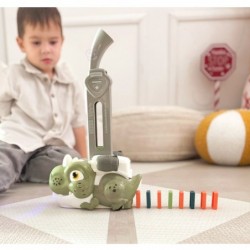 WOOPIE Elektryczna Ciuchcia Lokomotywa do Klocków Domino Dinozaur Pomarańczowy -  8 szt.