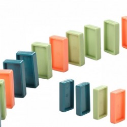 WOOPIE Elektryczna Ciuchcia Lokomotywa do Klocków Domino Dinozaur Pomarańczowy -  8 szt.