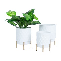 Lillepotiümbris DEIA D21xH26cm, valge/kuldne