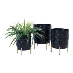 Lillepotiümbris DEIA D21xH26cm, must/kuldne