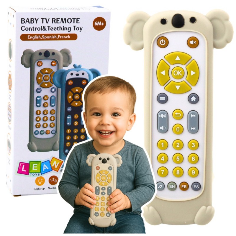 Interactive Remote Control for Toddlers Silicone Case Koala Beige