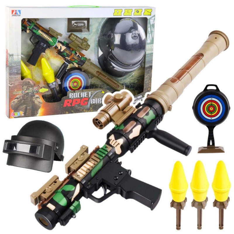 Military Set Military Bazooka RPG Helmet Tracza Foam Bullets