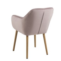 Стул   кресло EMILIA 57x59xH83см, сиденье и спинка  ткань, цвет  старо-розовый, ножки  дуб, обработка  промасленный