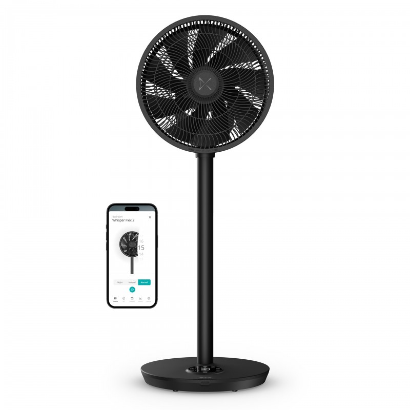 Duux Fan Whisper Flex 2 Stand Fan Black Diameter 34 cm Number of speeds 30 Oscillation 2-21.5 W Yes