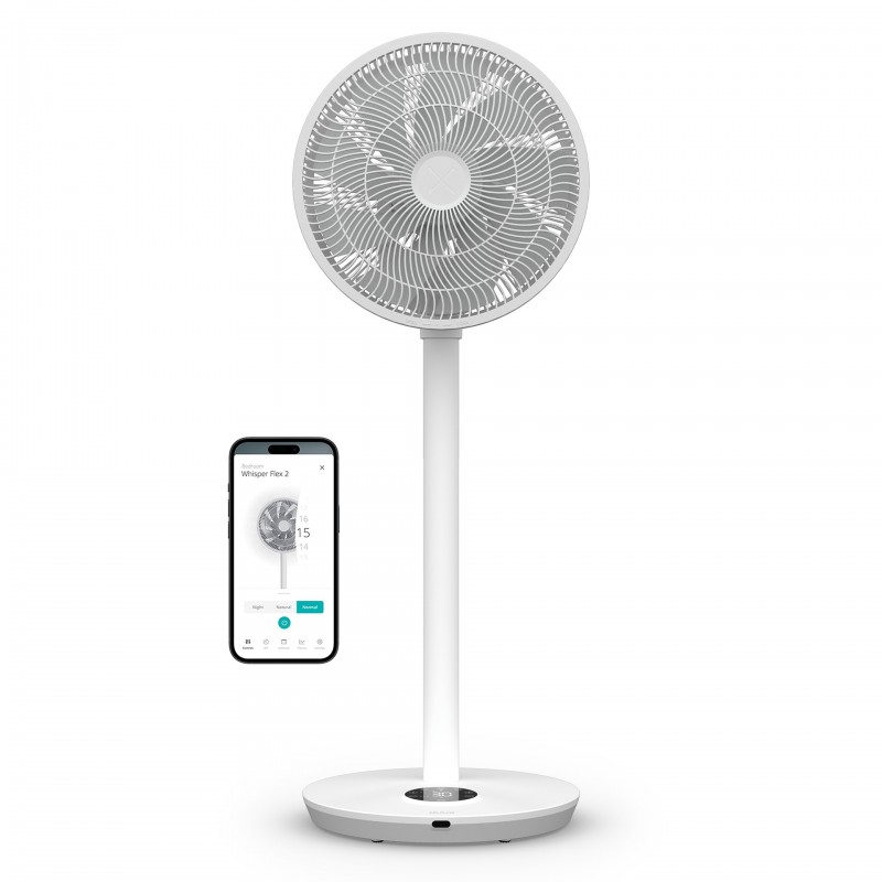 Duux Fan Whisper Flex 2 Stand Fan White Diameter 34 cm Number of speeds 30 Oscillation 2-21.5 W Yes