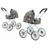 Doll's Pram Big Wheels Foldable Stars Clouds Gray 70cm