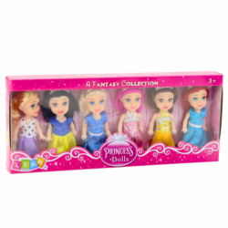 Mini Princess Dolls Fairytale Dresses Set 6pcs