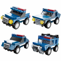 Police Vehicles Friction Drive Construction Blocks Set