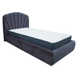 Bed EVA with mattress HARMONY UNO 90x200cm, grey velvet