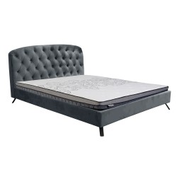 Bed AURORA with mattress HARMONY DELUX 160x200cm, grey velvet