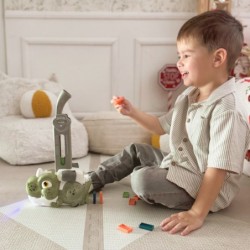 WOOPIE Elektryczna Ciuchcia Lokomotywa do Klocków Domino Dinozaur Zielony - ZESTAW 8 SZT.