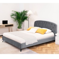Bed AURORA 160x200cm, grey velvet