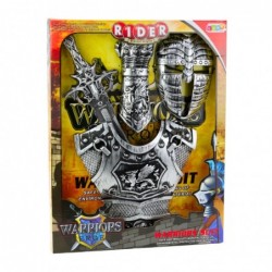 Large Knight Set Mask Armor Sword Protector Silver