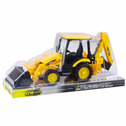 Construction Excavator With Drive Movable Two Buckets Yellow