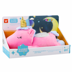 Plush Unicorn Sleeping Cuddly Toy Projector Sound Noise Pink