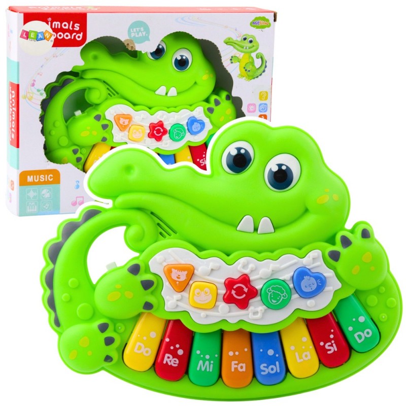 Interactive Baby Piano Lights Sounds Animal Noises Green