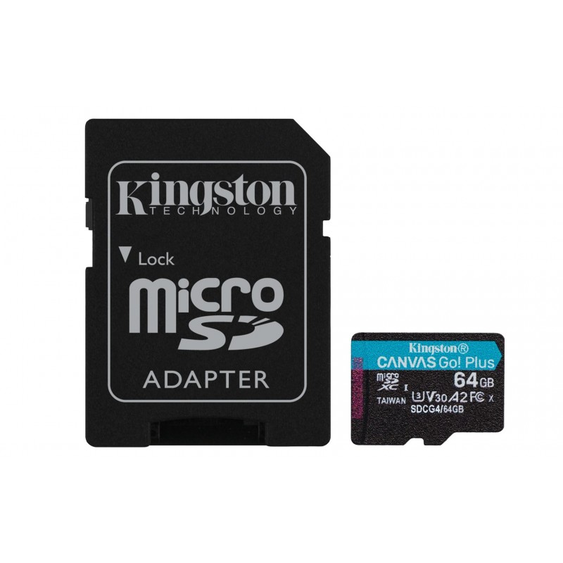 KINGSTON microSDXC Canvas Go Plus 64GB + Adapter