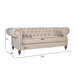 Sofa HOLMES 3-seater, beige