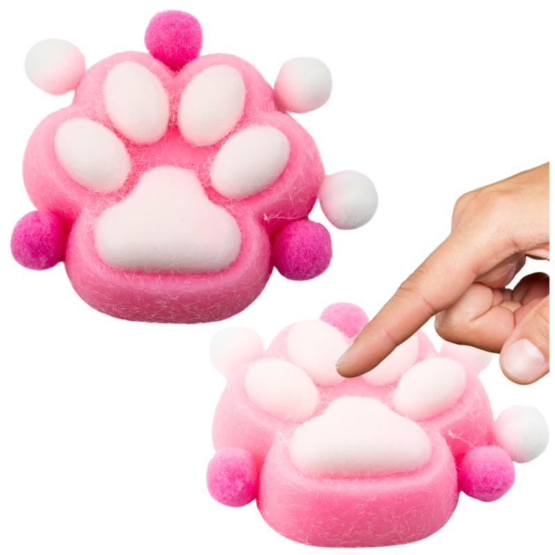 Cat Paw Squishy Anti-Stress Toy Sensory Fur Squishy Pink