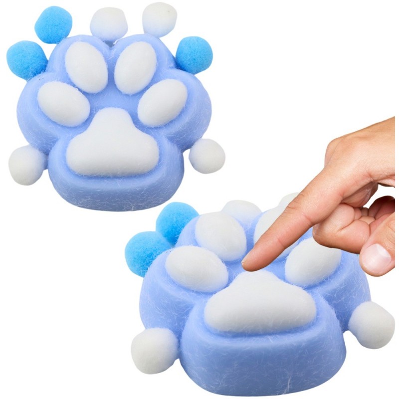 Squishy Cat Paw Anti-Stress Toy Sensory Fur Squishy Blue