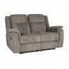 Sofa NORMAN 2-seater recliner, brownish grey