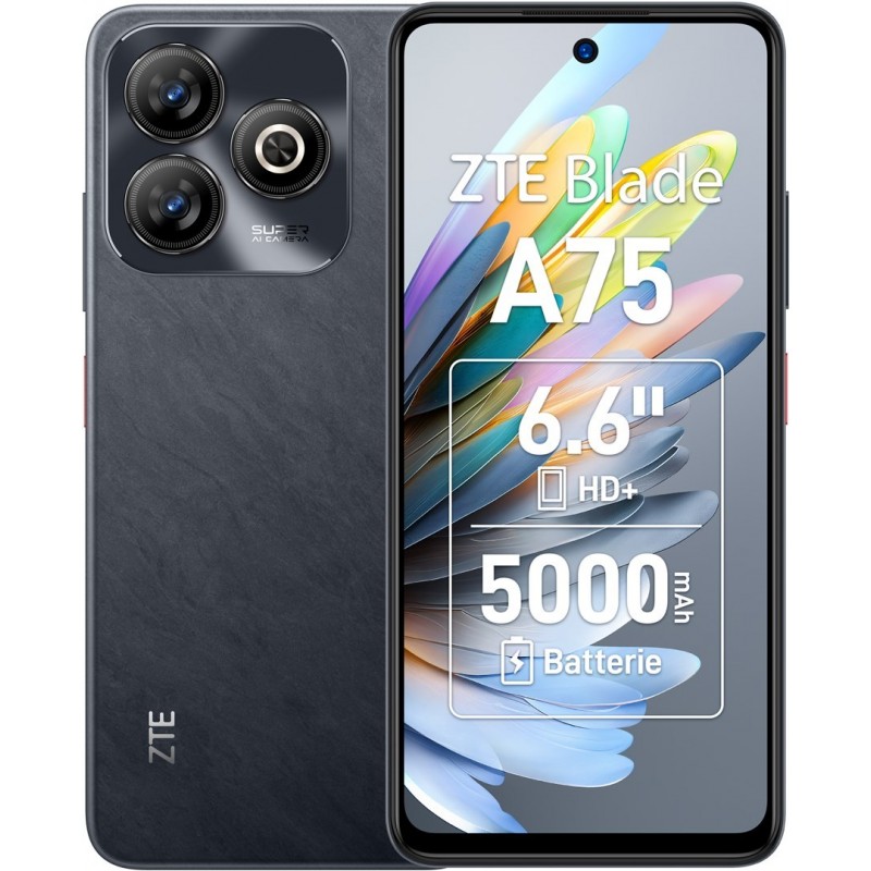 ZTE Blade A75 16.8 cm (6.6") Dual SIM Android 9.0 4G USB Type-C 4 GB 128 GB 5000 mAh Black