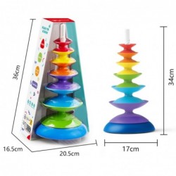 WOOPIE BABY Kolorowa Wieża Układanka Piramidka Edukacyjna 18m+